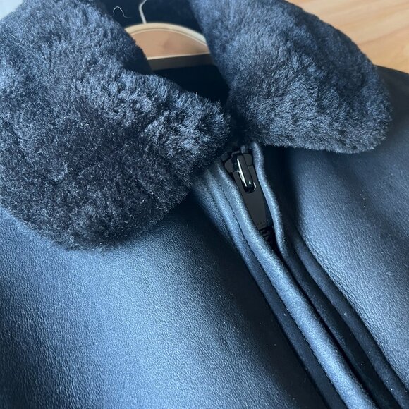 Sandro Shearling Leather Jacket - Picture 2 of 5